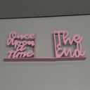 Once Upon A Time Bookends,Metal Decorative Bookends,Once Upon A Time Sign for Bookshelf, Reading Nook, Daycare, Classroom Bedroom Home Office Nursery Decor,Birthday Gift for Boys and Girls (Pink)