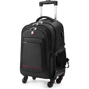 star cloud 4-Wheel Rolling Backpack 45L (22x14x9 in): 17.3-Inch Roller Travel Laptop Backpack for Business, Water-Resistant Carry-On Luggage, Airline Approved Suitcase for Travel and Commuting