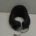 Neck Pillow Airplane, 2025 Upgraded Memory Foam Travel Pillow for International Flights, Adjustable Clasp, Storage Bag, Advanced Neck Support for Road Trips, Home, Office, and Gaming (Jet Black)