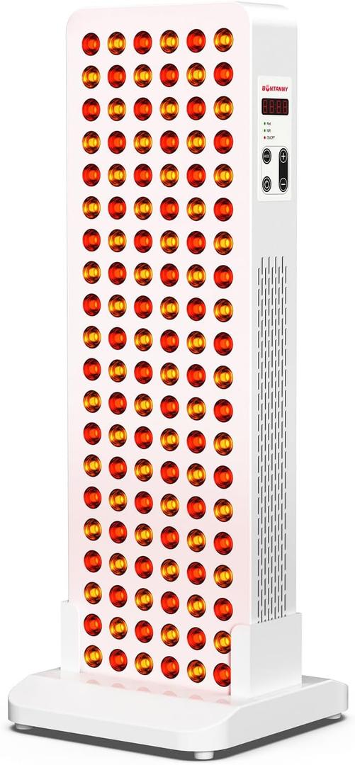 BONTANNY Red Light Therapy with Base, 630/660/810/830/850nm 5 Wavelengths Red Near Infrared Light Device with 120 Dual Chip Clinical Grade LEDs, Remote Control, Timer for Face, Body, Skin, BO-600