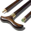 Handcrafted Folding Cane  Luxury African Blackwood Walking Cane for Men  Elegant Wood Walking Stick with Brass Accents, Gift Box, Travel Bag, Wrist Strap & Spare Tip. (36" (for height 5'10" to 5'11"))