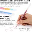 Grabie Set of 42 Glitter Gel Pens Set, Silver Sparkle Ink, 1.0mm Fine Tip Gel Pens for Adult Coloring Books, Journaling, Drawing, Scrapbooking, Smooth Writing Art Supplies