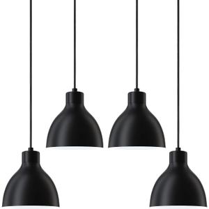 4 Pack Single Kitchen Island Mini Metal Drum Pendant Light Industrial Hanging Ceiling Light Fixtures for Over Sink Bar,Dining Room,Corridor,Entryway,Hallway (Black)