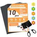 Magnetic Sheets 8.5" x 11" 10 Pack - Flexible Magnet Sheets with Adhesive Backing for DIY Crafts and Photo Magnets,Suitable for School Classroom Boards, Refrigerator and Shelf Labels