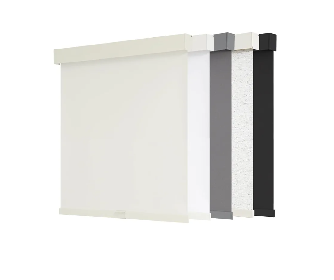 AOSKY Blackout Roller Shades Cordless Blinds for Windows, Free-Stop Shades with Valance, Thermal Insulated Fabric, UV Protection, Natural Woven Blinds for Home and Office (34" W x 72" H, Ivory)