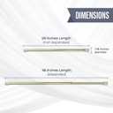 Amazing Drapery Hardware 7/16 Inch Brass Spring Tension Rods, Set of 2 - Adjustable Length 28-48 Inches - Twist to Fit Curtain Rods for Lightweight Sheer Panels, Sidelight Windows, and Small Spaces