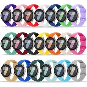 20 Pack Bands Compatible with Samsung Galaxy Watch 7 6 5 4 FE 40mm 44mm/6 4 Classic 43mm 47mm 42mm 46mm/5 Pro 45mm/Active 2 Band, 20mm Soft Silicone Sport Replacement Strap for Women Men