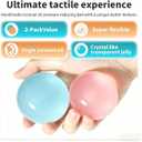 2 Pack Coconut Oil Soft,2026 New Coconut Oil Stress Ball, Handmade Malleable Clear Jelly Bubblegum Texture Coconut Oil Soft (Blue+Pink)