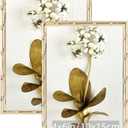 4"x6" Picture Frame Gold Metal Bamboo Design,for Photo 4 by 6 Vertical or 6 by 4 Horizontal,Wall & Tabletop Decortive,Modern Vintage Small Frame Self Standing & Hanging,without Mat