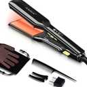 DORISILK 500 Degree Vibrating Ceramic Hair Straightener, 2 in 1 Hair Straightener and Curler, Plasma Flat Iron Get Frizz-Free Hair (500FWV)