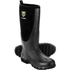 TIDEWE Rubber Boots for Men Multi-Season, Waterproof Rain Boots with Steel Shank, 6mm Neoprene Sturdy Rubber Outdoor Hunting Boots (5UK, Black)