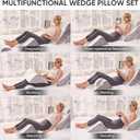 4 PCS Wedge Pillow Set for After Surgery, Memory Foam Orthopedic Bed Wedge Pillow Set, Adjustable Bed for Sleeping, Acid Reflux Relief, Post Surgery Recovery, Back Support, Leg Elevation, Gery