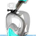 Greatever Full Face Snorkel Mask, Snorkeling Gear for Adults with Latest Dry Top Breathing System and Detachable Camera Mount, Snorkel Mask Adult, Snorkels Anti-Fog & Anti-Leak