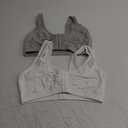 Fruit of The Loom Womens Comfort Front Close Sport Bra with Mesh Straps (36, Heather Grey/White)