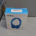 iRAG J01 Kids Headphones Foldable Stereo Tangle-Free 5ft Long Cord 3.5mm Jack Plug in Wired On-Ear Headset for iPad/Amazon Kindle Fire/Toddler/Boys/Girls/School/Laptop/Tablet(Ocean Blue)