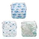 ALVABABY 3pcs Swim Diapers Baby & Toddler Snap One Size Reusable Adjustable Baby Boy Large Fish&sea-Plant 3ZSWY02