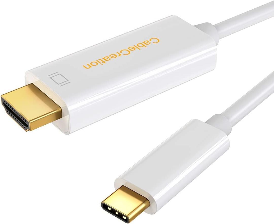 CableCreation USB C to HDMI Cable for Home Office 4K@60Hz 3FT, Type C to HDMI Thunderbolt 3 Compatible with iPhone 16 15 Pro Max Plus, MacBook Pro Air iPad Pro, XPS, Galaxy S24 Steam Deck (White)