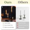 Glasseam Candle Drip Protectors for Candle Stick Candle Holder, Clear Glass Bobeches for Candlesticks Set of 12, Round Wax Catchers for Candles, Taper Candle Holders for Table Centerpiece Wedding