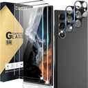 Screen Protector Compatible with Galaxy S22 Ultra 5G - [2+2 Pack] Camera Lens Protectors, Fingerprint Unlock Support, HD Tempered Glass, Touch Sensitive, Anti Scratch