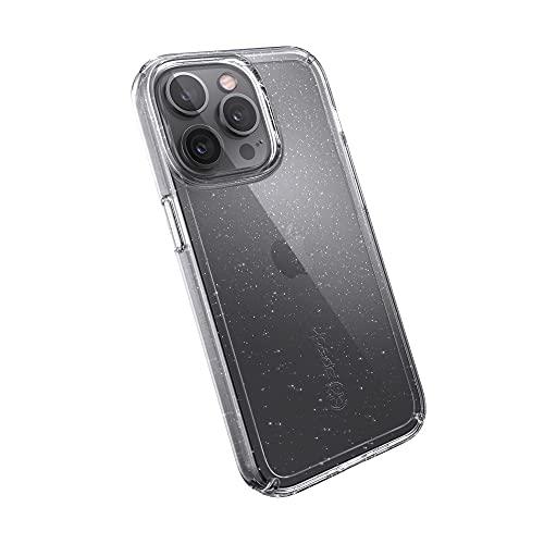 Speck MagSafe Case for iPhone 13 Pro - Drop & Camera Protection, Clear Phone Case, Wireless Charging Compatible - Clear/Platinum Glitter