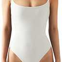 SUUKSESS Women Sexy Square Neck Thong Bodysuit Backless Cami Bodysuit Top Medium