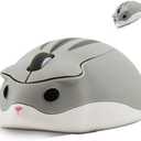 Wireless Mouse Cute Hamster Shape Silent Click Portable Compact Optical 1200DPI USB Cordless Mice for PC Laptop Computer Notebook MacBook Kids Girl Boy Men Women Adults School Office Work Gift (Gray)