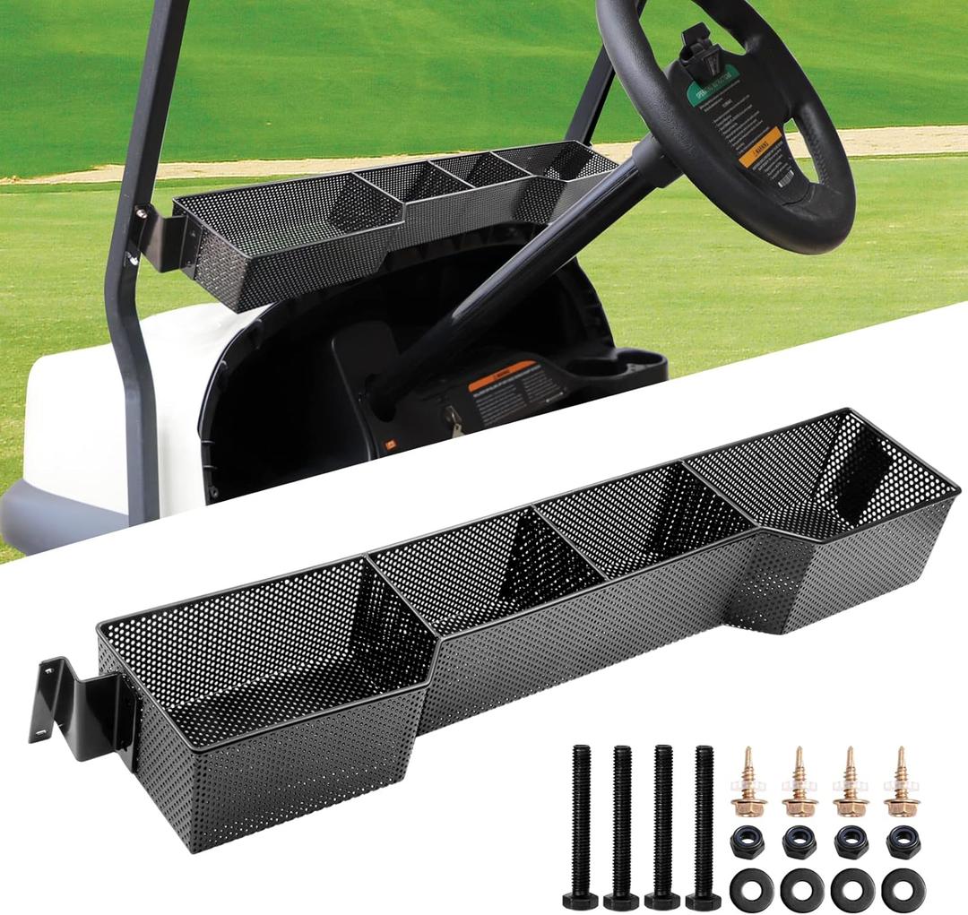 Roykaw Golf Cart Inner Front Storage Basket Dash Tray Organizer Compatible with Club Car Onward/Tempo 2017-Up Models, Upgrade Larger Compartments & One Piece Design, More Sturdy
