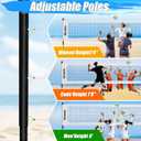 Volleyball Net for Backyard, No Sagging Professional Heavy Duty Outdoor Portable Net Set with Poles, Adjustable Height, Includes Volleyball & Carry Bag, Ideal for Beach and Grass