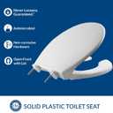 BEMIS 7750TDG Commercial Heavy Duty Open Front Toilet Seat with Cover, Industrial Seat with Secure Installation, Made in USA, Round, White