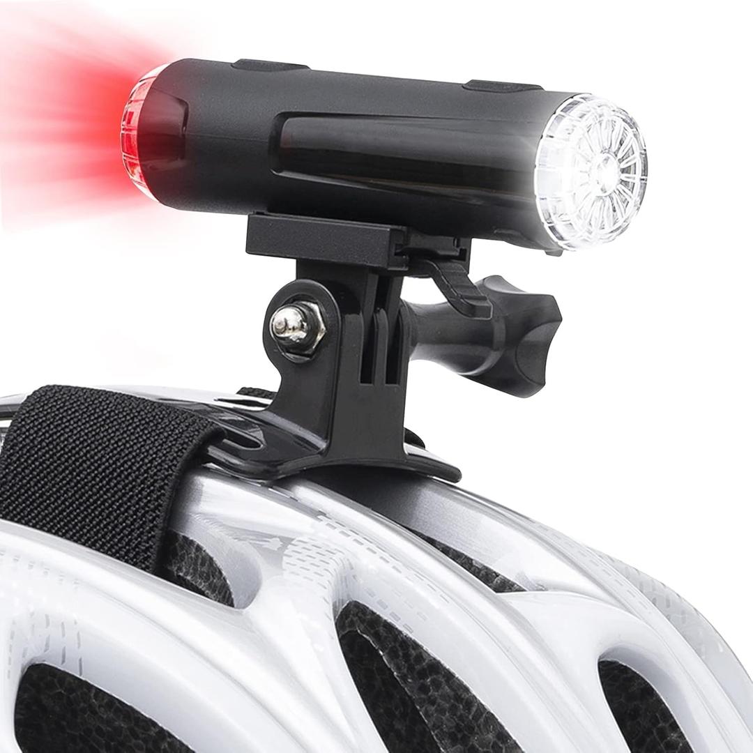JINKEY Bicycle Light Set - Front and Rear LED Headlight with 5 Modes, IP66 Waterproof, Mounting Bracket for Night Safety Riding (Bike Helmet light)