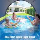 StarOcean Foldable Pool with Canopy,Non Inflatable Pool,Large Foldable Swimming Pool for Adult Portable Pool,Large Collapsible Kid Pool with Shade,Folding Kid Pool for Backyard,90x50x20 in-Dark Blue
