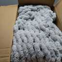 Bigacogo Chunky Knit Throw Blanket for Couch, 40x60 inches, 100% Hand Knitted with Thick Jumbo Chenille Yarn, Cozy Soft Large Rope Knot Cable Crochet Blankets for Sofa Bed Living Room, Light Grey