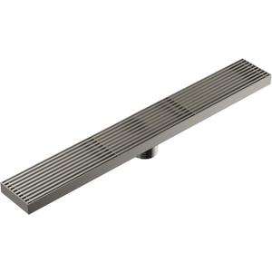 24 Inch Linear Shower Drain, Brushed Nickel Rectangular Floor Drain with Removable Grate, SUS304 Stainless Steel, High Flow Capacity and cUPC Certified