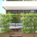 5ft Fake Bamboo Plant 10 Pack, Artificial Privacy Plants Indoor Outdoor Faux Bamboo Plant Privacy Trees with Silk Leaves for Garden Fence Courtyard Entrance (5ft / 150cm)