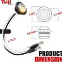 TMH 3/4 Inch LED Marker Clear Lens Amber Light with Connector Plug Clearance Markers Side Marker Indicator Light Waterproof Universal Fits RV, Boat, Pickup Truck 12V DC (Pack of 50)