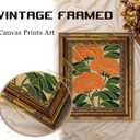 Vintage Gold Framed Flowers Canvas Wall Art Colorful Flower Prints Sketch Middle Ages Wall Decor Abstract Minimalist Plants Style Poster Print Artwork for Living Room Bedroom Home Decoration