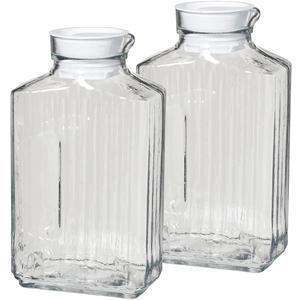 Anchor Hocking 2 Quart Bistro Pitcher with Lid, Pack of Two