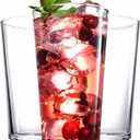 Drinking Glasses Set. Highball Glass Cups 17 oz by Home Essentials Water Colins Cooler Beverage Glassware. For the Bar, Beer, Juice, Iced Tea, and Cocktails Dishwasher Safe (Set of 4)