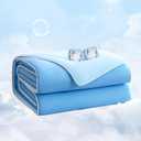EASELAND Queen Tencel Cooling Comforter for Hot Sleepers - Double-Sided Lightweight and Breathable Fabric for Night Sweats - All Season Cooling Blanket Machine Washable90x90in, Blue