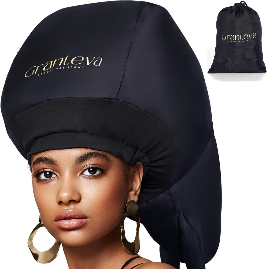 3 x Hooded Hair Dryer Attachment with Dual Turbo Airflow & Soft Headband  Speeds Up Drying for Curly Hair, Reduces Heat on Ears & Neck  Large Hair Dryer Bonnet for Deep Conditioning at Home