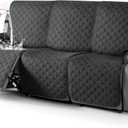TAOCOCO 100% Waterproof Recliner Covers, Recliner Sofa Covers with Leg Straps, Reversible Recliner Couch Cover for Reclining Chair, Washable Couch Protector for Pets Kids(3 Seater, Charcoal Gray)