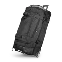 35-Inch Large Rolling Duffle Bag with Wheels and Handle, Travel Duffle Bag with Durable Ripstop Polyester Material, 2 Layers of Space, Multiple Interior and Exterior Pockets, Black
