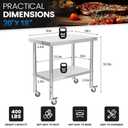 KUARBARR Stainless Steel Table with Wheels 30 x 18 Inch NSF Commercial Stainless Steel Metal Prep Table for Restaurant Kitchen Garage, 18"x30"