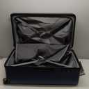 LEVEL8 Trunk Luggages, 28 Inch Luggage with Spinner Wheels, Luminous Textured Checked Large Hard Shell Lightweight with Tsa Lock, Navy