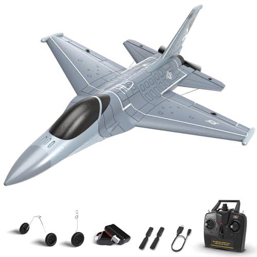 volantexrc 4CH RC Plane 2.4GHz Jet F-16 Fighting Falcon RC Airplane Fighter Ready to Fly with Xpilot Stabilizer System, One Key Aerobatic Perfect for Adults （Gray）