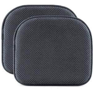 SWEMSTAR Chair Cushions - 15"*17" Kitchen Dining Chair Pads Foam Seat Cushion for Chairs Barstool Cushions Non Slip Seat Pad (2 PCS, Dark Grey)