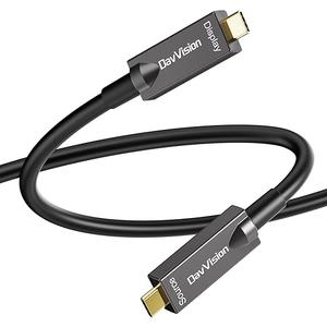 USB C Fiber Optic Cable 33 FT, 10Gbps USB 3.2 Gen2 Active USB C Cable with German SiliconLine Chip, Ultra Slim & Long Distance for Logitech 4K Camera,VR/AR,Video Conference,Industrial System