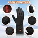 Heated Gloves for Women-2200mAh 3 Levels Temperature Control 6 Hours Heating Thin Electric Heated Warm Gloves Suitable for Daily Warmth Keeping Cycling Chores in Winter