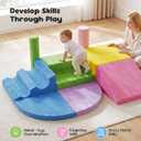 Teckid Toddler Climbing Toys 8-Piece Indoor Soft Foam Blocks Set, Safe Crawling, Climbing and Sliding Play Gym for Kids, Baby Climbing Playset