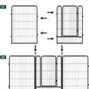 8 PCS Dog Playpen Stakes for Indoor Outdoor Galvanized Metal Replacement Dog Fence Stakes for Large Medium Puppy Playpen, Smaller Diameter (40 Inch)